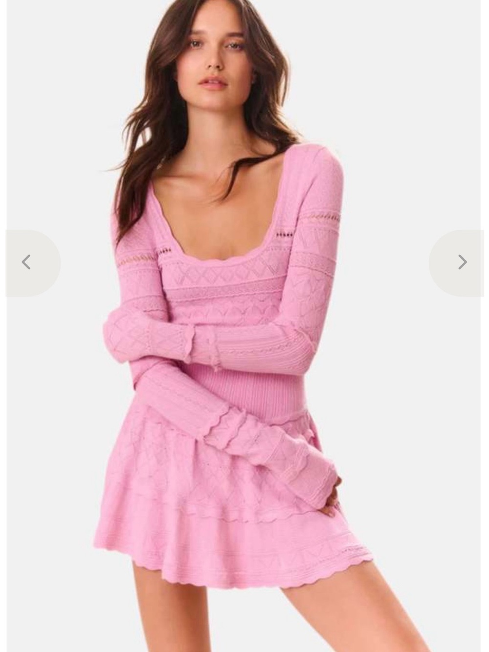 NWT LoveShackFancy Lavender Pointelle Knit Mini Dress Rose Clay L $495